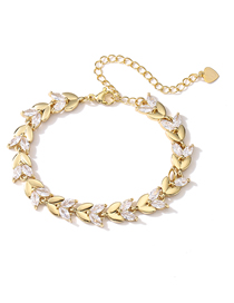 Fashion 1 Gold 17.5cm Bracelet Bronze Zirconium Wheat Ear Bracelet