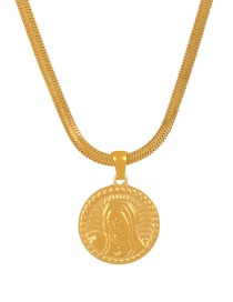 Fashion Gold Titanium Steel Figure Necklace