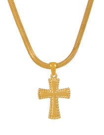 Fashion Gold-2 Titanium Cross Necklace