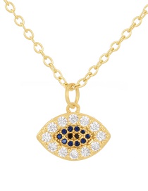 Fashion Gold-7 Bronze Zirconium Irregular Eye Pendant Necklace