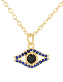 Fashion Gold-8 Bronze Zirconium Irregular Eye Pendant Necklace