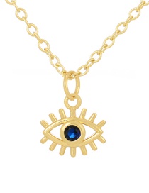 Fashion Gold-12 Bronze Zirconium Irregular Eye Pendant Necklace
