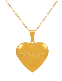 Fashion Gold Titanium Steel Letter Heart Necklace