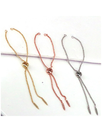 Fashion Rose Gold Color Rose Gold Color Copper Color Retention Diy Push-pull Bracelet Semi-finished Product