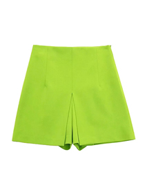 Fashion Green High Waist Irregular Culottes