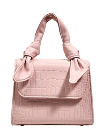 Fashion Pink Pu Head Pattern Flap Messenger Bag