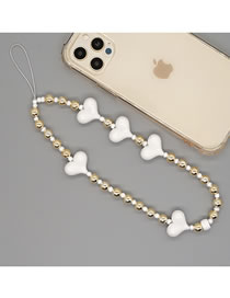 Fashion Qt-k210230a Black Bile Gold-plated Gold Bead Acrylic Love Mobile Phone Chain