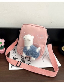 Fashion Pink Alpaca Nylon Messenger Bag