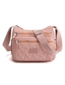 Fashion Pink Nylon Bag Embossed Messenger