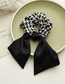 Fashion Black And White Bird Streamer Fabric Tribute Thousand Birds Pleated Hair Ring