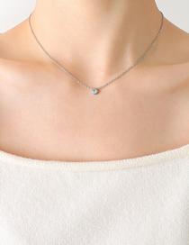 Fashion Steel Necklace-40 + 5cm Titanium Steel Inlaid Geometry Necklace