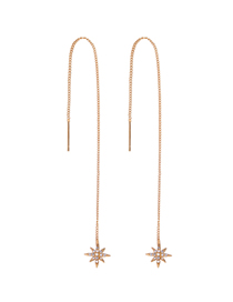 Fashion Gold Pure Copper Diamond Geometry Puncture Ear