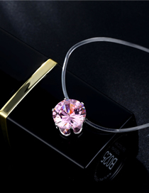 Fashion Six Claws. Pink Bronze Zirconium Geometric Necklace
