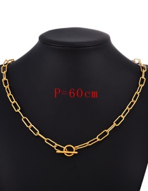 Fashion Golden 60cm Titanium Steel Ot Buckle Necklace