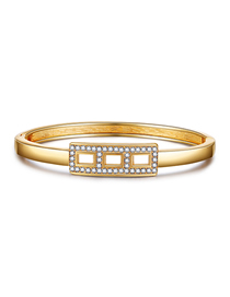 Fashion Gold Alloy Rectangular Diamond Bracelet