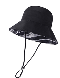 Fashion Cloud Charcoal Black Cotton Double-sided Folding Sun Cap