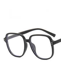 Fashion Sand Black And White Rice Nail Square Large Frame Flat Glasses Frame