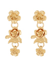Fashion Gold Alloy Flower Stud Earrings