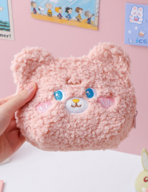 Fashion Pink Bear Cartoon Plush Half-round Bear Storage Bag