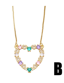Fashion B Copper And Diamond Geometric Heart Necklace