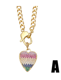 Fashion A Brass Diamond Heart Necklace