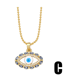 Fashion C Bronze Diamond Oil Eye Necklace