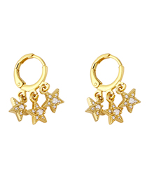 Fashion Pentagram Pure Copper Pentagram Tassel Earrings