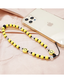 Fashion Yellow Geometric Crystal Beaded Beaded Ceramic Smiley Phone Bracelet