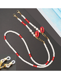 Fashion Red Pearl Shell Colorful Ceramic Glasses Chain