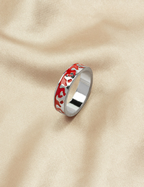 Fashion Red Alloy Geometric Flame Ring