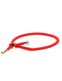 Fashion Red Milan Line Solid Copper Geometric Cord Braided Bracelet