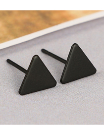 Fashion Triangle (solid) Black Alloy Triangle Stud Earrings