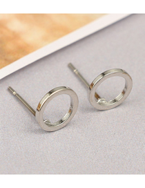 Fashion Circle Silver Alloy Round Stud Earrings