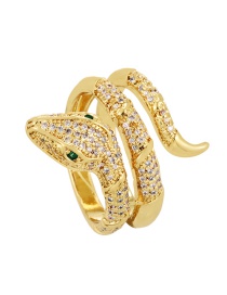 Fashion Gold Bronze Zirconium Serpentine Ring