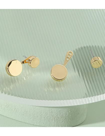 Fashion Gold Metal Button Stud Earrings