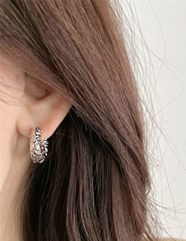 Fashion Silver Metal Texture Earrings