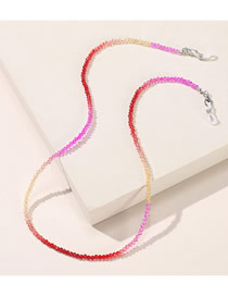 Fashion Rose Color Rainbow Crystal Beaded Glasses Chain