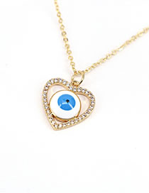 Fashion 3# Bronze Zirconium Heart Eye Necklace