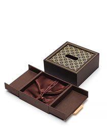 Fashion Brown Alloy Double Open Geometric Bracelet Box