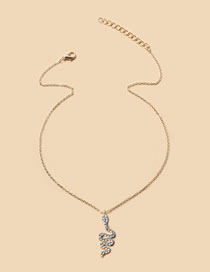Fashion Gold Color Alloy Diamond Snake Necklace
