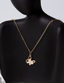 Fashion Gold Color Alloy Butterfly Necklace