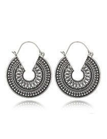 Fashion 5673 Silver Color Alloy Cutout Geometric Earrings