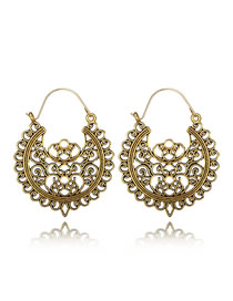 Fashion 5674 Gold Color Alloy Cutout Geometric Earrings