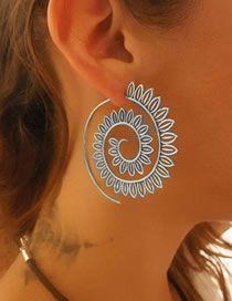 Fashion 7# Alloy Diamond Geometric Thread Stud Earrings