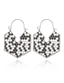 Fashion 9# Alloy Diamond Geometric Thread Stud Earrings