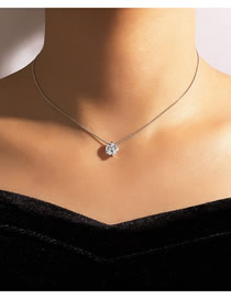 Fashion 9# Alloy Diamond Geometric Necklace