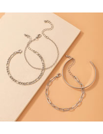 Fashion Silver Color Alloy Geometric Chain Bracelet Set