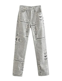 Fashion Printing Printed Straight-leg Jeans
