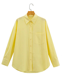 Fashion Yellow Lapel Buttoned Shirt