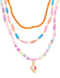 Fashion Color Pearl Multilayer Beaded Umbrella Necklace